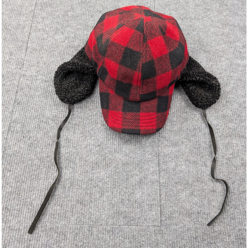 Woolrich Trapper Hat Medium Buffalo Plaid Red Ear Flap Hunting Fleece Outdoors